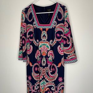 Laundry paisley navy blue dress size 6